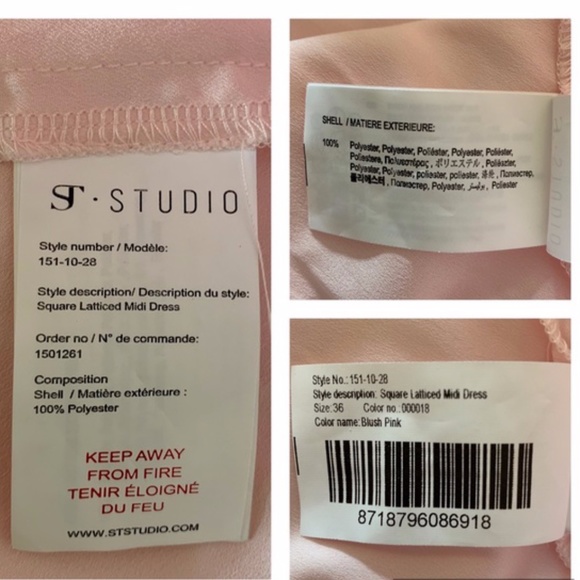 NEW ST by Olcay Gulsen Blush Pink Geometric Lace Dress NWOT - Picture 13 of 13